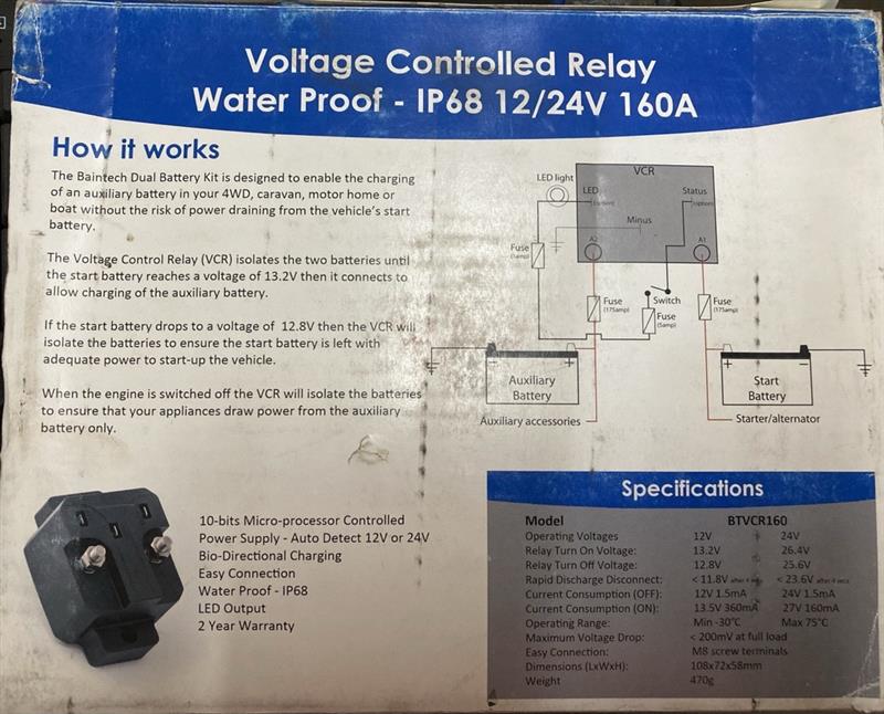 Baintech Dual Battery Control Kit 160a