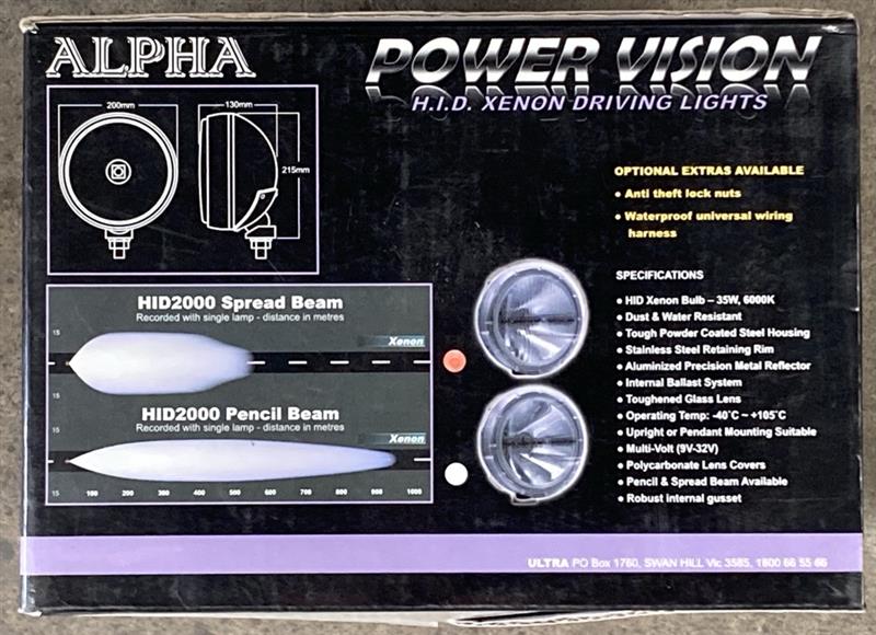 Power Vision 200mm H.I.D. Xenon Driving Light Multivolt 12V 35w