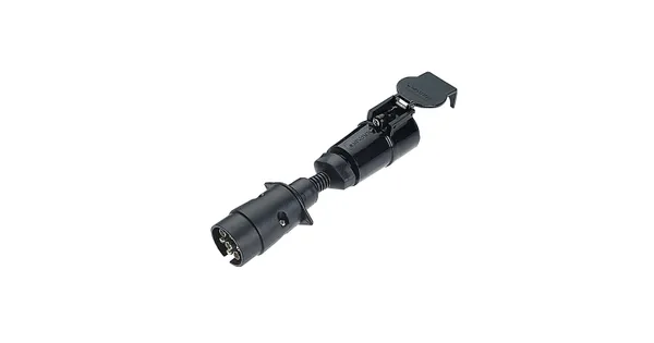 7 Pin Large Round Socket on Car to 5 Pin Large Round Plug on Trailer
